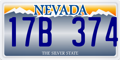 NV license plate 17B374