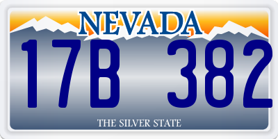 NV license plate 17B382