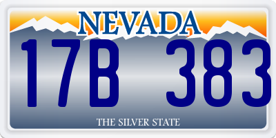 NV license plate 17B383