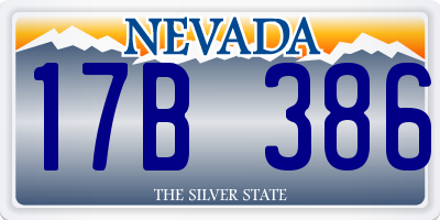 NV license plate 17B386