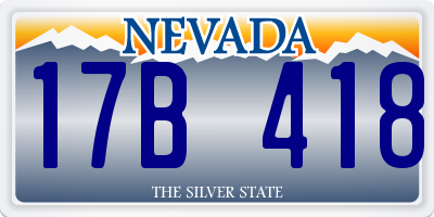 NV license plate 17B418