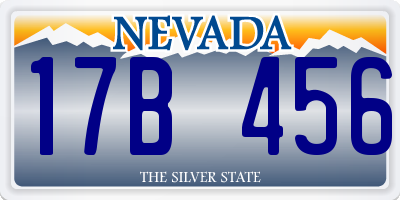 NV license plate 17B456