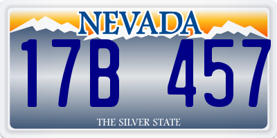 NV license plate 17B457