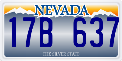NV license plate 17B637
