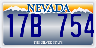 NV license plate 17B754