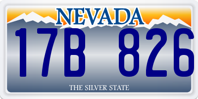 NV license plate 17B826