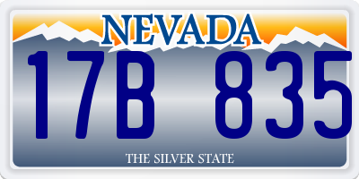 NV license plate 17B835