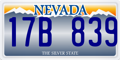 NV license plate 17B839