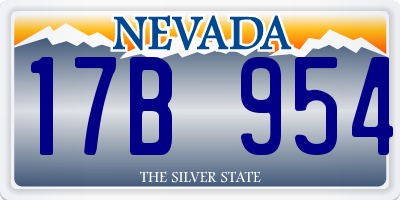 NV license plate 17B954