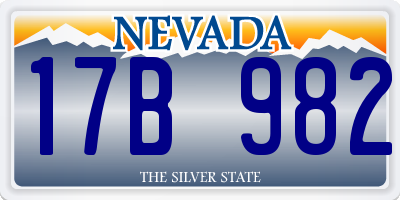 NV license plate 17B982