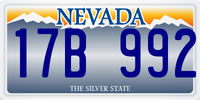 NV license plate 17B992