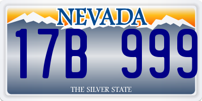 NV license plate 17B999