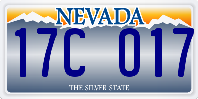 NV license plate 17C017