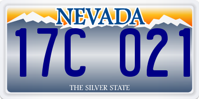 NV license plate 17C021