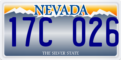 NV license plate 17C026