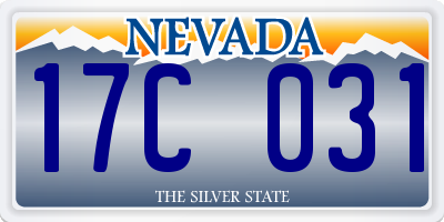 NV license plate 17C031
