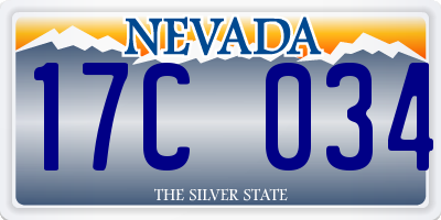 NV license plate 17C034