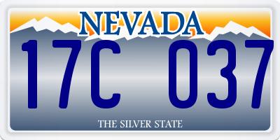 NV license plate 17C037