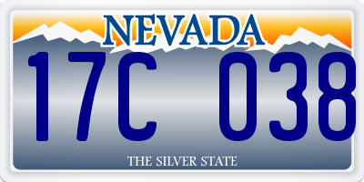 NV license plate 17C038