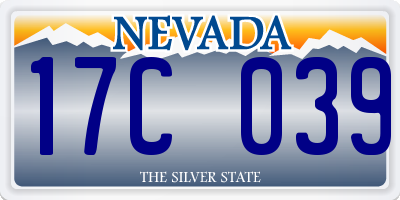 NV license plate 17C039