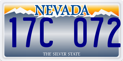 NV license plate 17C072