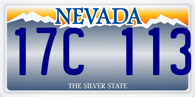 NV license plate 17C113