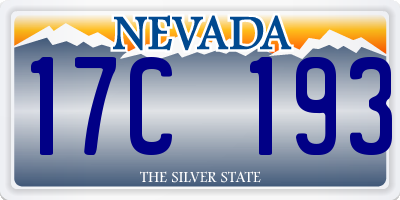 NV license plate 17C193