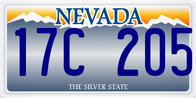 NV license plate 17C205