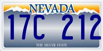 NV license plate 17C212