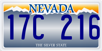 NV license plate 17C216