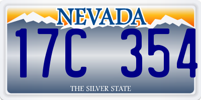 NV license plate 17C354