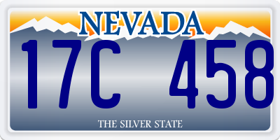 NV license plate 17C458