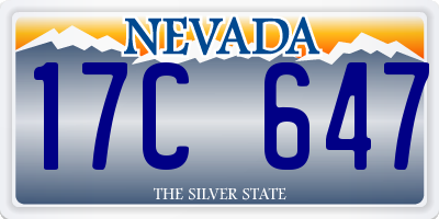 NV license plate 17C647