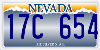 NV license plate 17C654