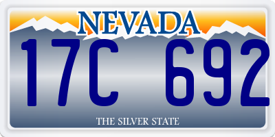 NV license plate 17C692