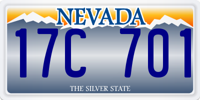 NV license plate 17C701