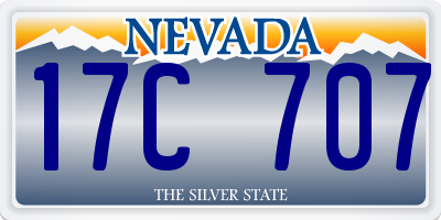 NV license plate 17C707