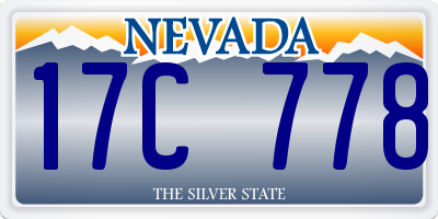 NV license plate 17C778