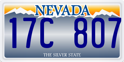 NV license plate 17C807