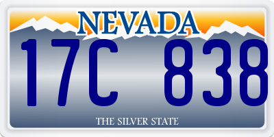 NV license plate 17C838