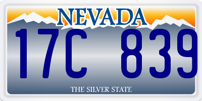 NV license plate 17C839