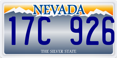 NV license plate 17C926