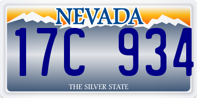 NV license plate 17C934