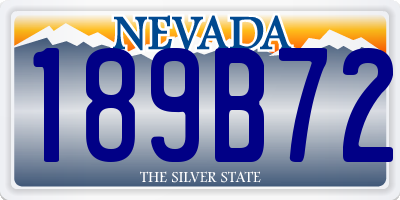 NV license plate 189B72