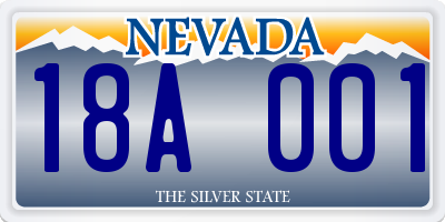 NV license plate 18A001