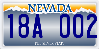 NV license plate 18A002
