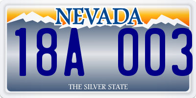 NV license plate 18A003