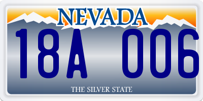 NV license plate 18A006
