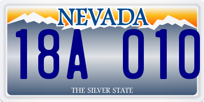 NV license plate 18A010