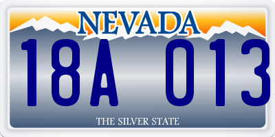 NV license plate 18A013